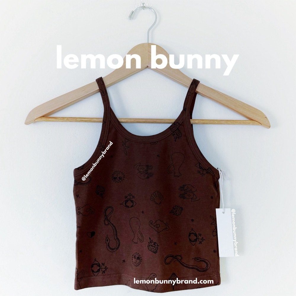 🤎🐍🐚 ARQ Charms Brown Crop Tank & HR Undies Bundle Size XXS Brand New NWT - Picture 2 of 16